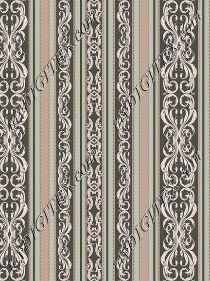 Antique Bouquet Damask Stripes