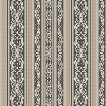 Antique Bouquet Damask Stripes