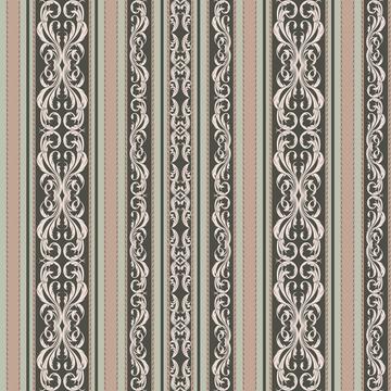 Antique Bouquet Damask Stripes