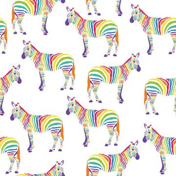 Zebra Rainbow, Rainbow Zebra Safari Animals