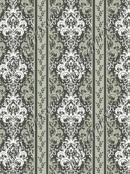Antique Bouquet Damask Stripe