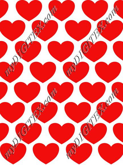 Red Hearts on white