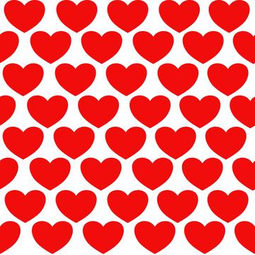 Red Hearts on white