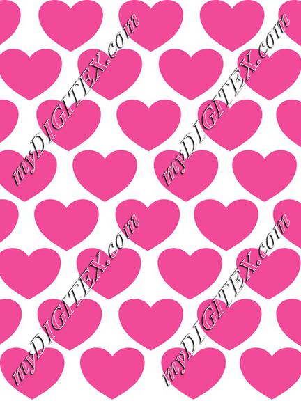Pink Hearts on White