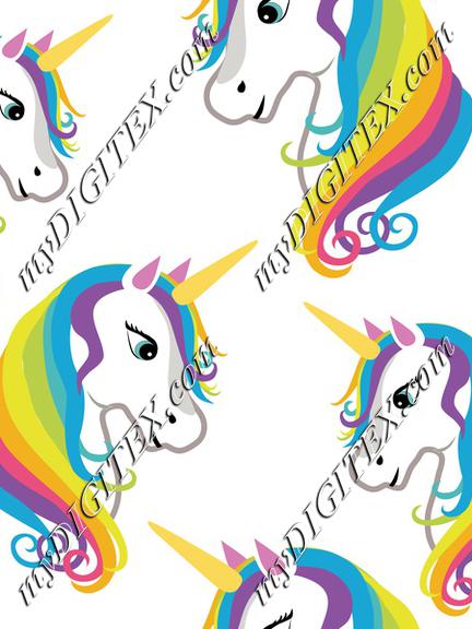 Cute Unicorns on White