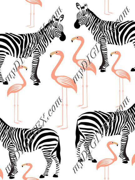 Flamingoes and Zebras