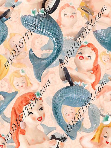 Vintage Kitsch Ceramic Mermaids