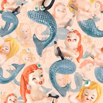 Vintage Kitsch Ceramic Mermaids
