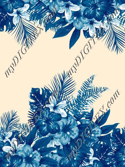 Tropical flowers blue