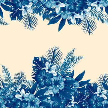 Tropical flowers blue
