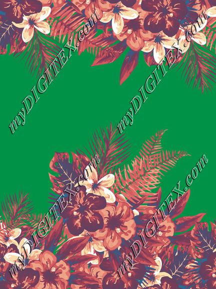 Tropical flowers green