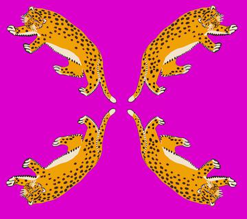 four leopards purple