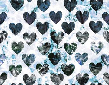 Blue Marble Textured Hearts Valentine pattern