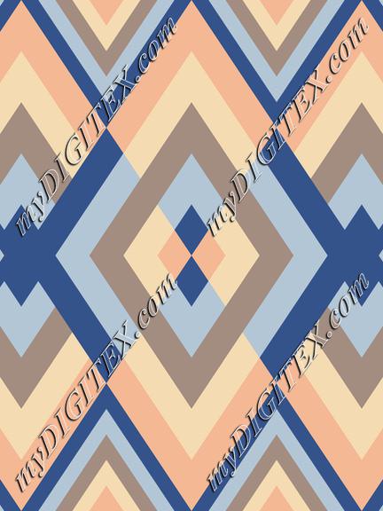 Abstract geometric pattern in Classic blue, beach color pallette