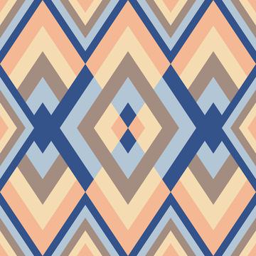 Abstract geometric pattern in Classic blue, beach color pallette