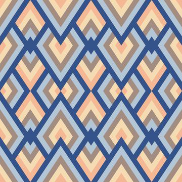 Abstract geometric pattern in Classic blue, beach color pallette