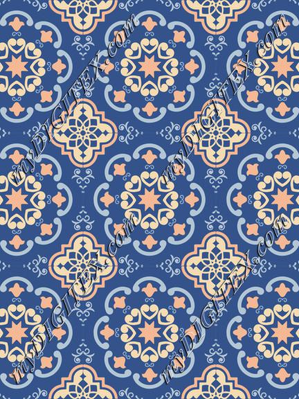 Ceramic Tiles Classic Blue, Peach