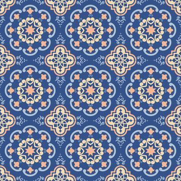 Ceramic Tiles Classic Blue, Peach