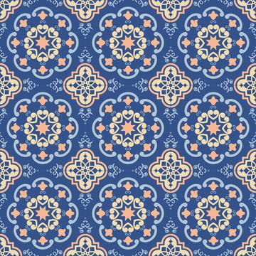 Ceramic Tiles Classic Blue, Peach