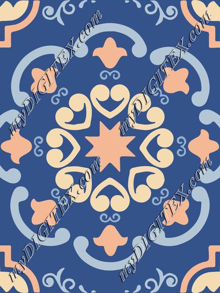 Ceramic Tiles Classic Blue, Peach