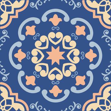 Ceramic Tiles Classic Blue, Peach