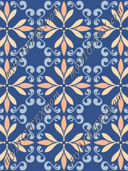 Ceramic Tiles Classic Blue, Peach