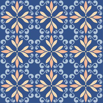 Ceramic Tiles Classic Blue, Peach