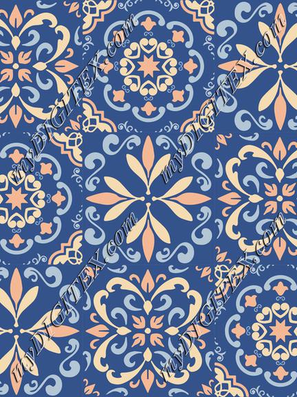 Ceramic Tiles Classic Blue, Peach